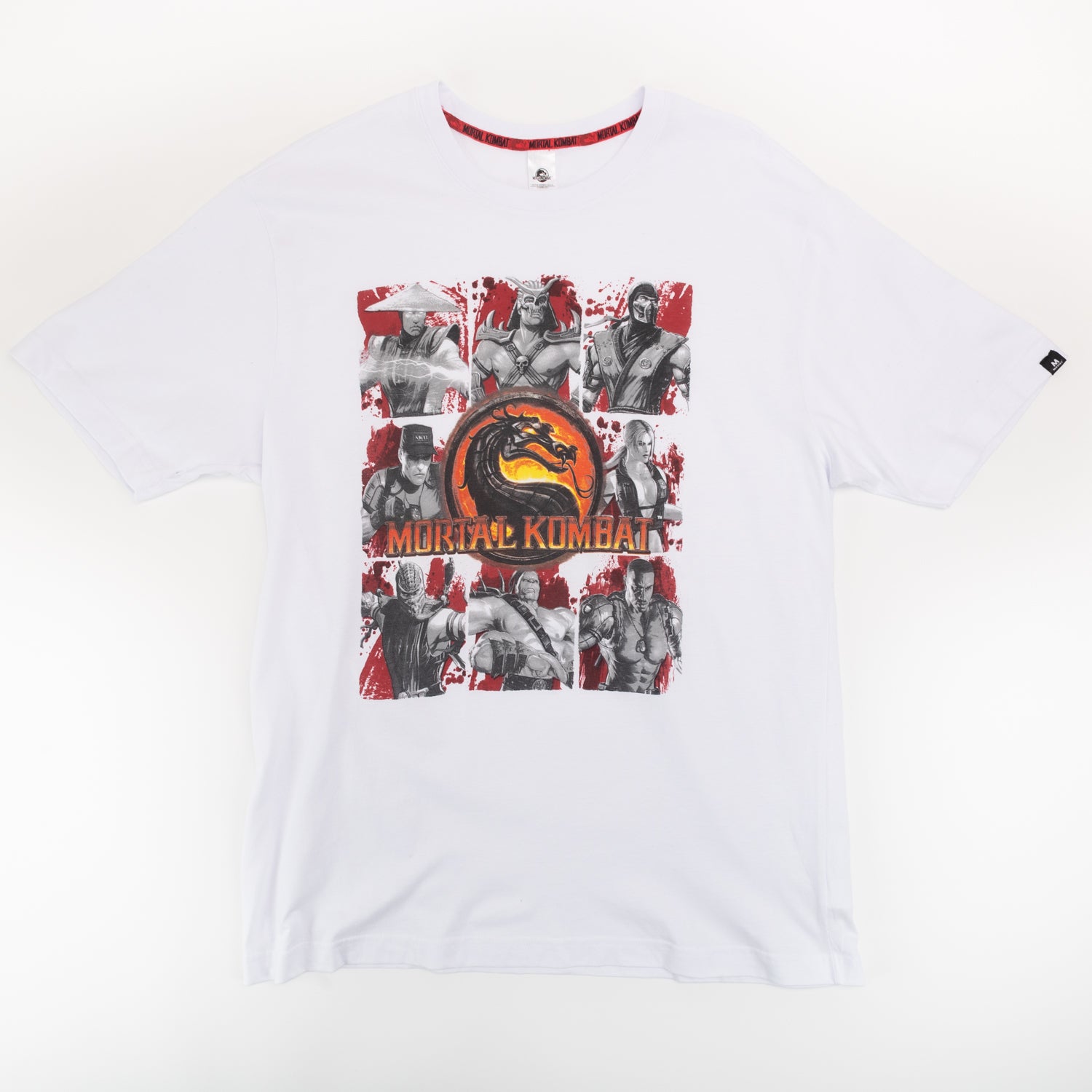 Polera Hombre Mortal Kombat Logo Blanco