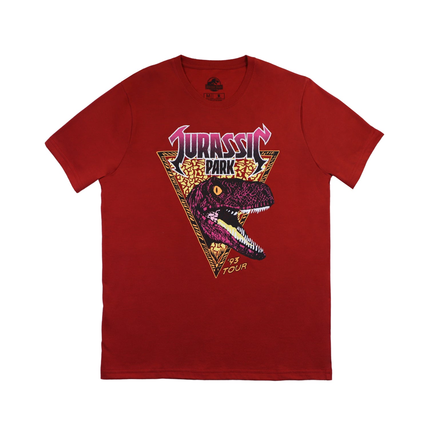 Polera Hombre Velociraptor Burdeo Jurassic World
