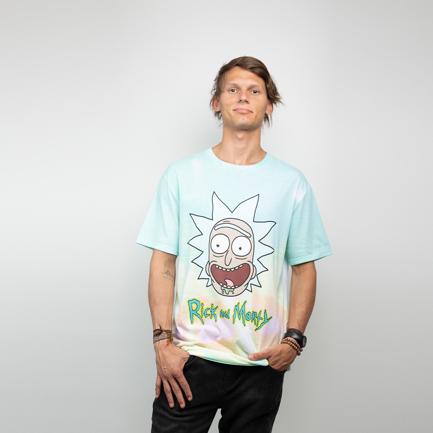 Polera Hombre Crazy Blanco Rick and Morty