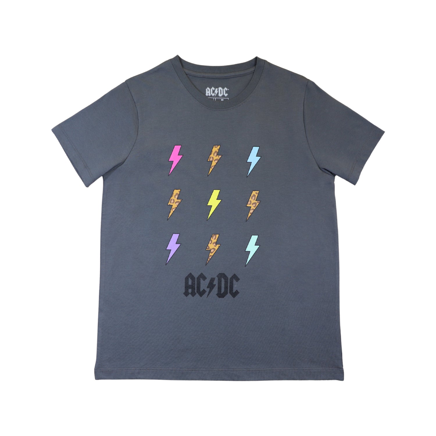 Polera Mujer AC/DC Relampagos Gris