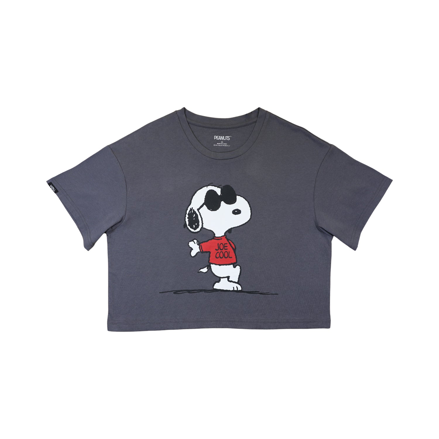 Polera Mujer Glasses Gris Snoopy