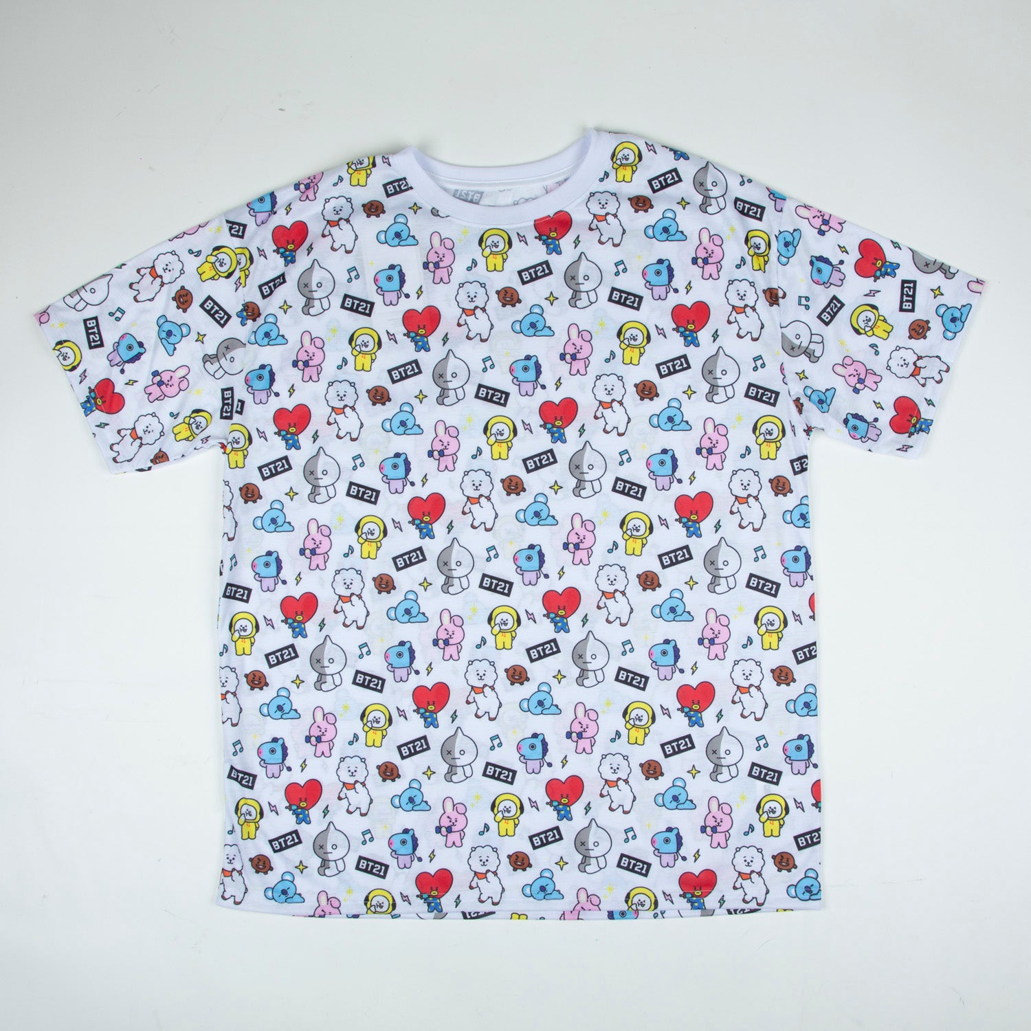 Polera Mujer Full Figuras Blanco Bt21