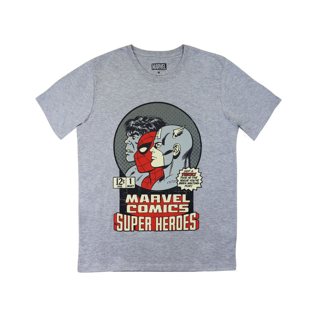 Polera Hombre Avengers Superheroes Gris Marvel