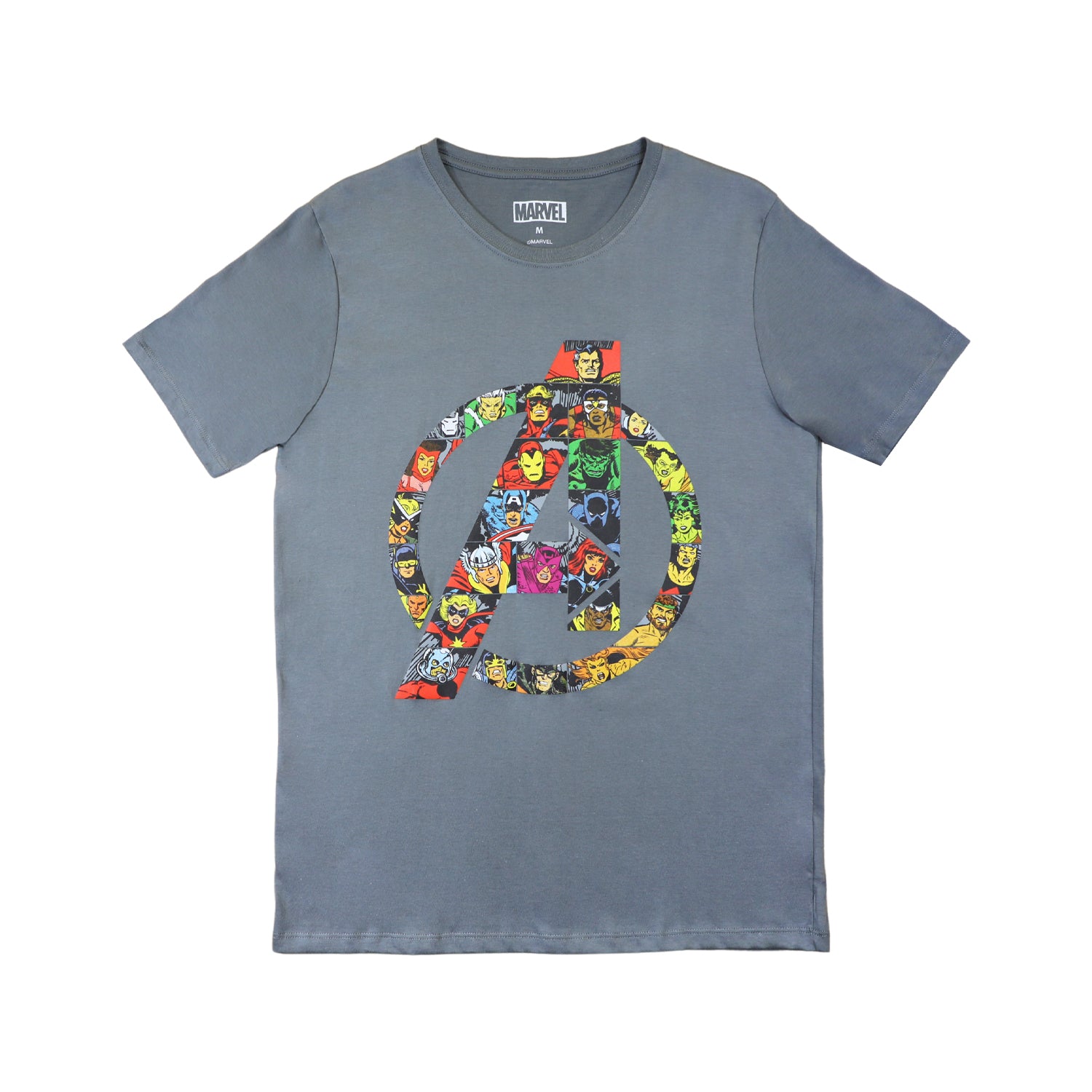 Polera Hombre Avengers Mosaico Gris Marvel