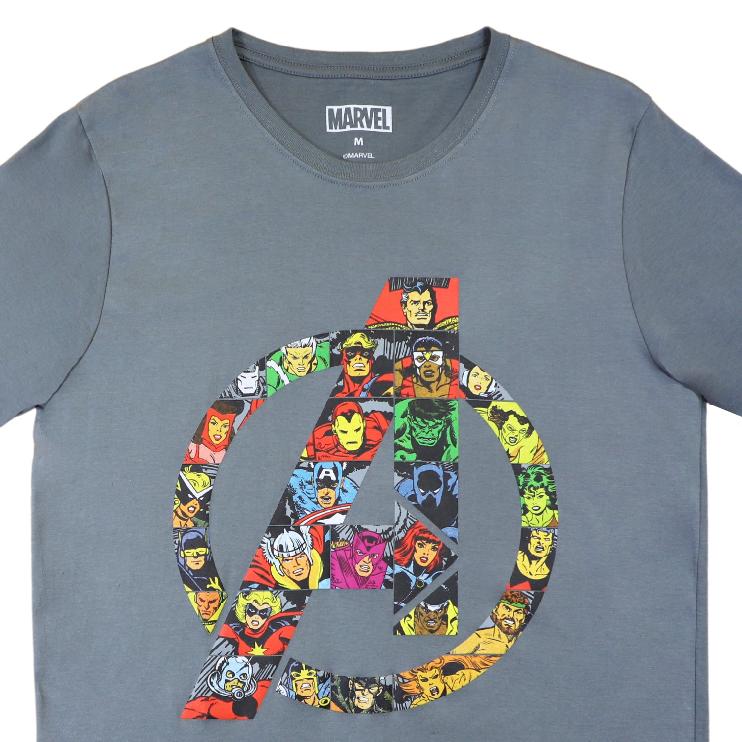 Polera Hombre Avengers Mosaico Gris Marvel