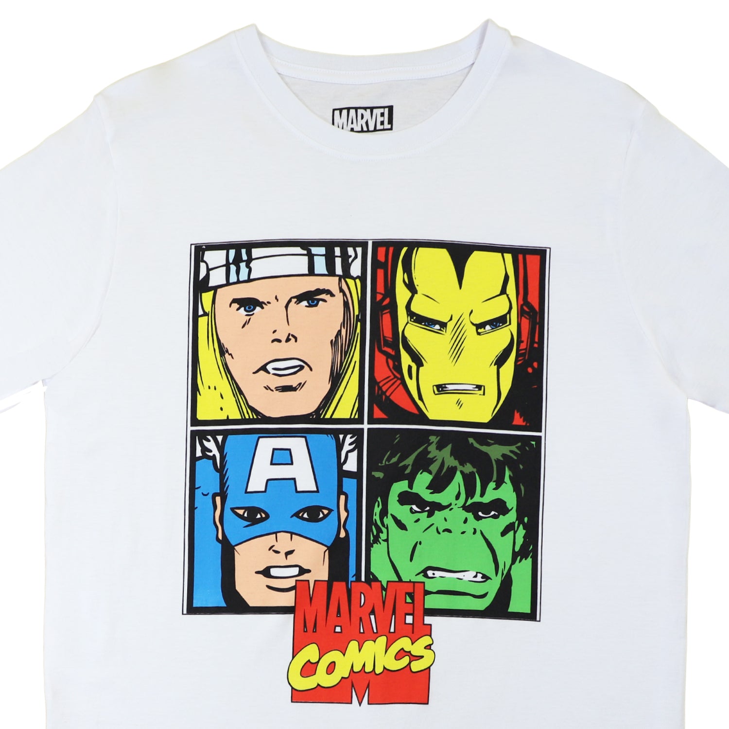 Polera Hombre Avengers Comics Blanco Marvel