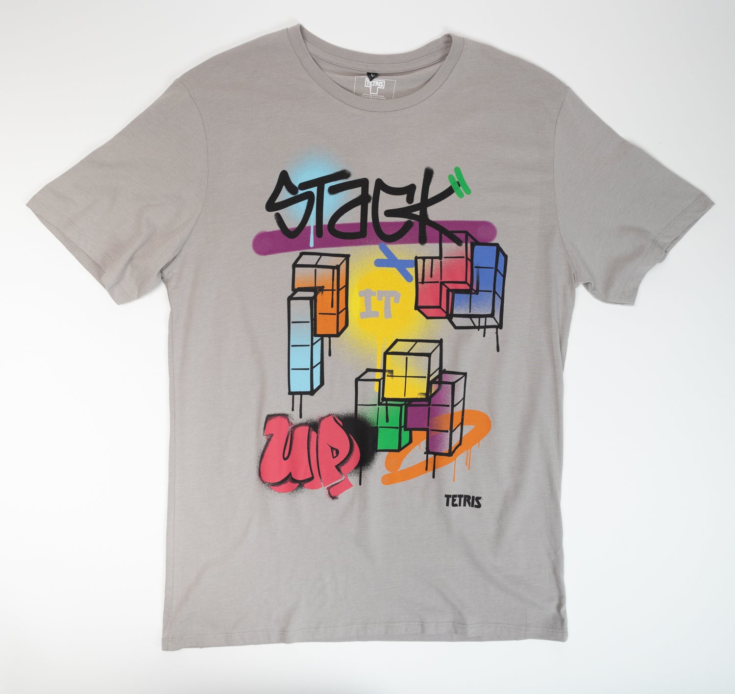 Polera Hombre Tetris  Stack Gris