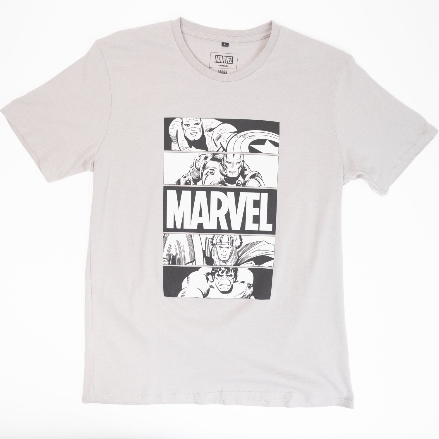 Polera Hombre  Marvel Comic Gris