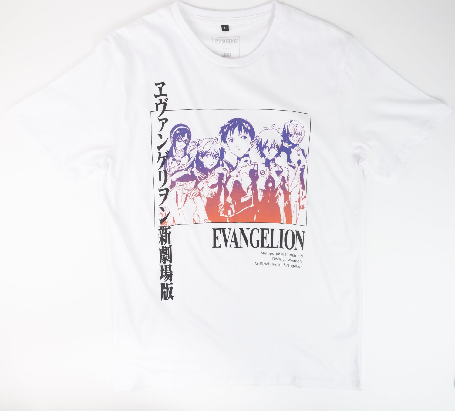 Polera Hombre Evangelion  Personajes Blanco