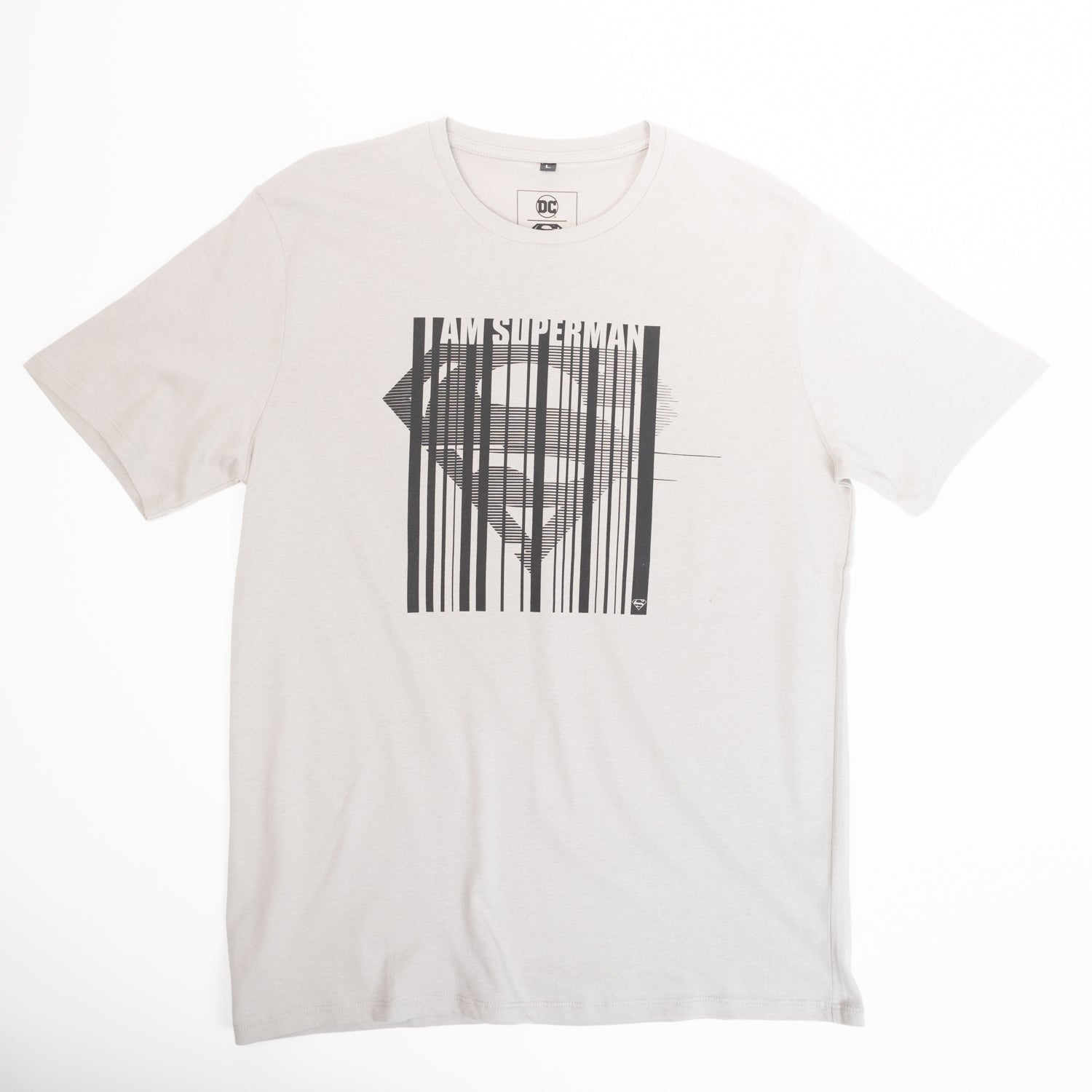 Polera Hombre  Dc Comics Superman Barra Gris