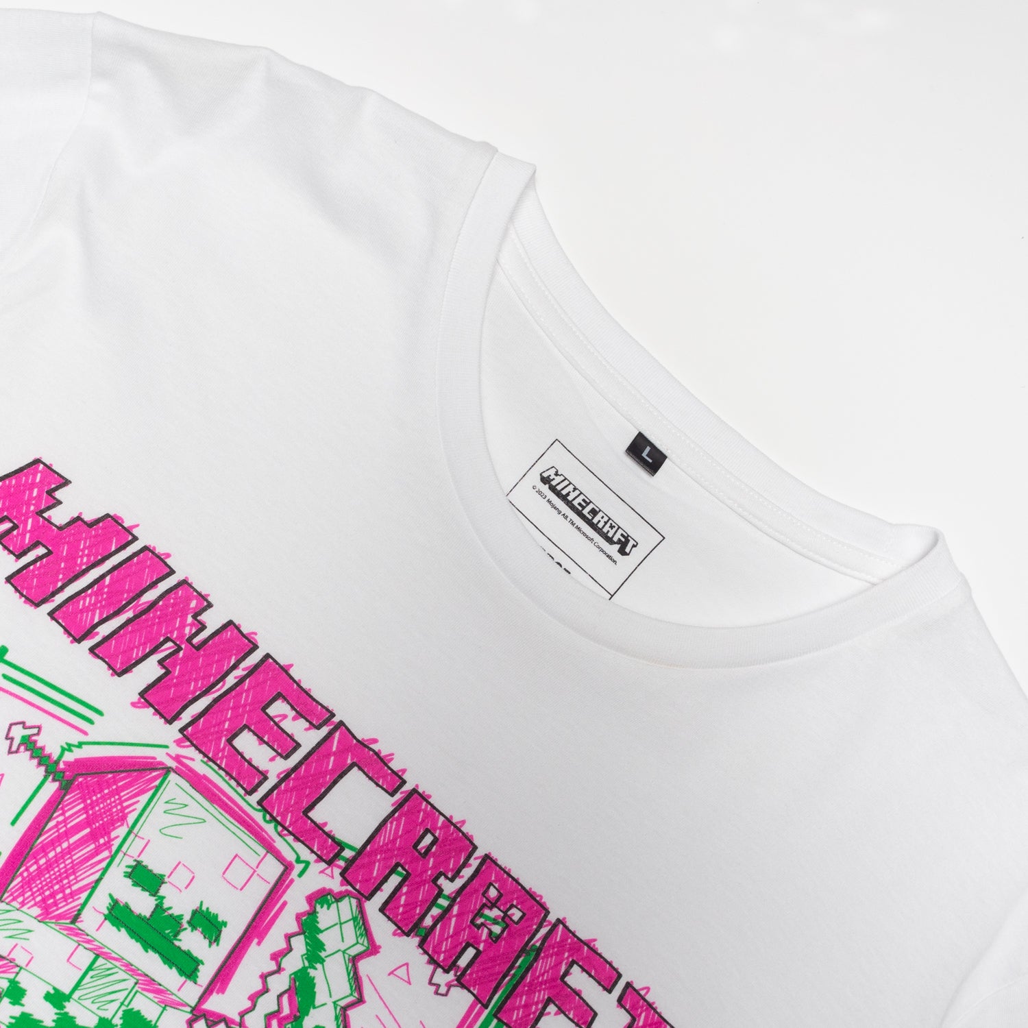 Polera Hombre  Minecraft  Esqueleto Blanco