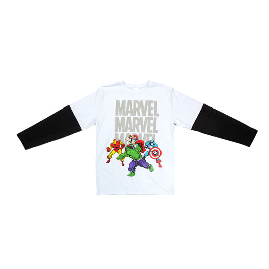 Polera Manga Larga Niño Marvel Doble Blanco Marvel - Poleras Chile | The Brands Club cl