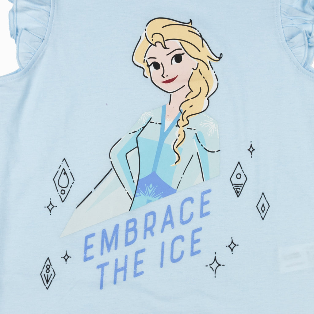 Polera Niña Embrace The Ice Frozen Turquesa Disney