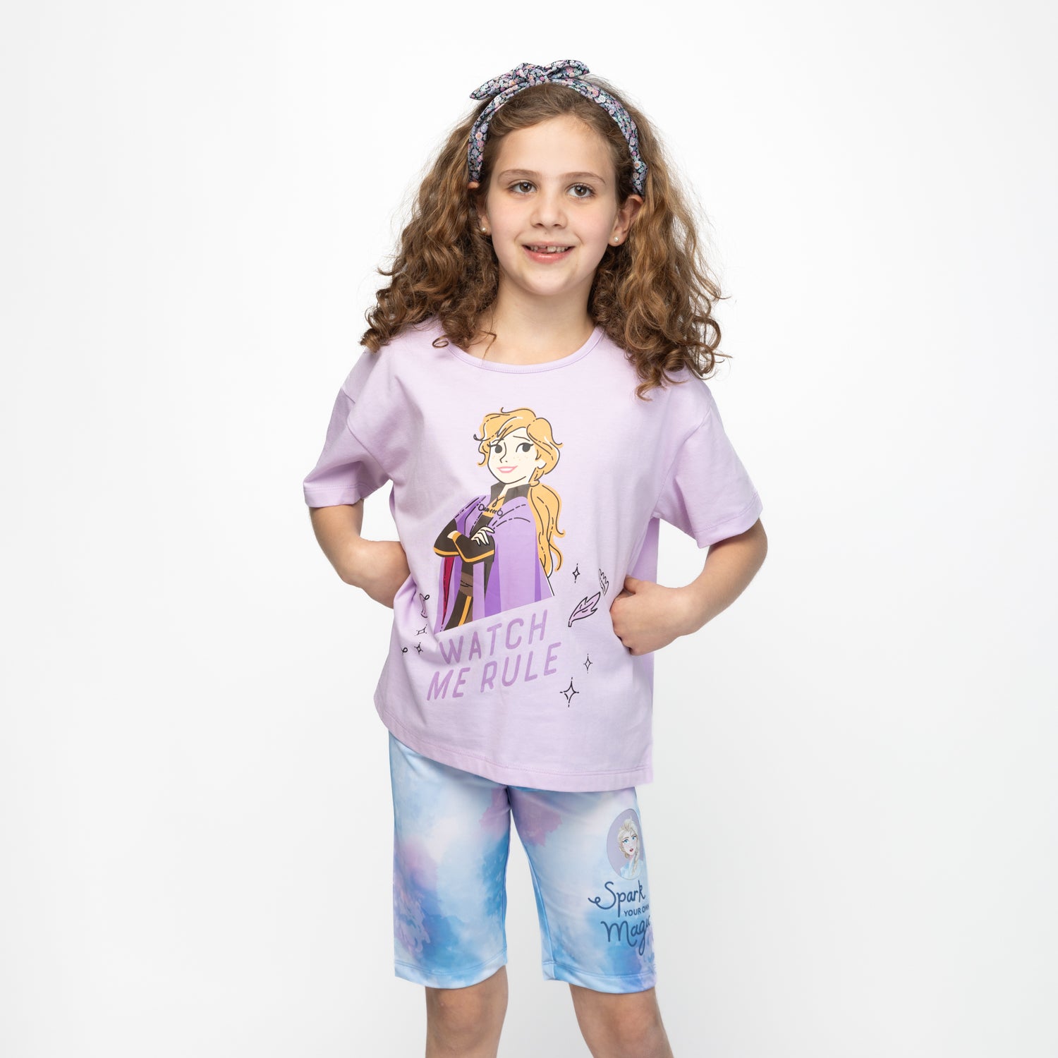 Polera Niña Watch Me Rule Frozen Morado Disney