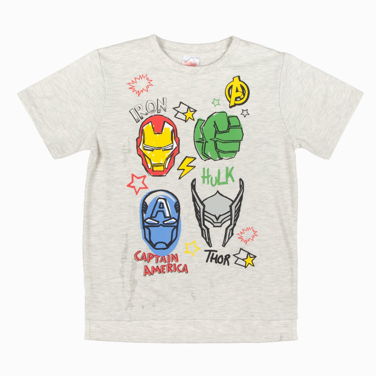 Polera Niño Personajes Favoritos Gris Marvel