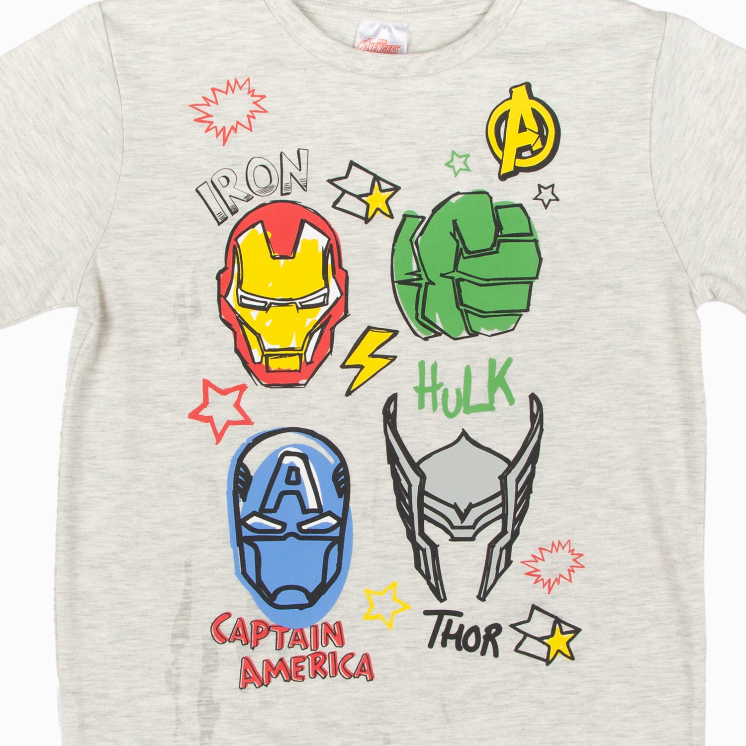 Polera Niño Personajes Favoritos Gris Marvel