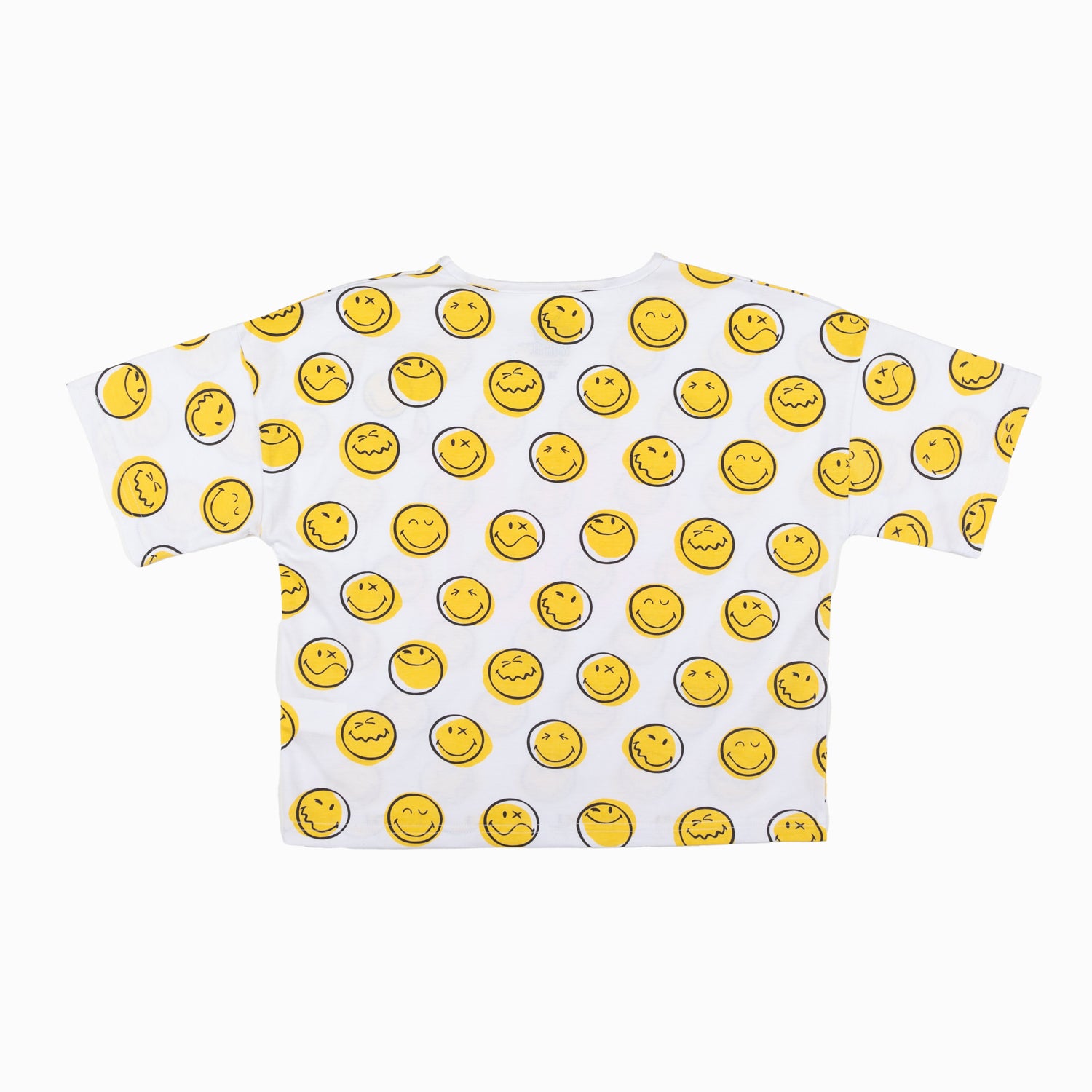 Polera Niña Full Print Blanco SmileyWorld ®