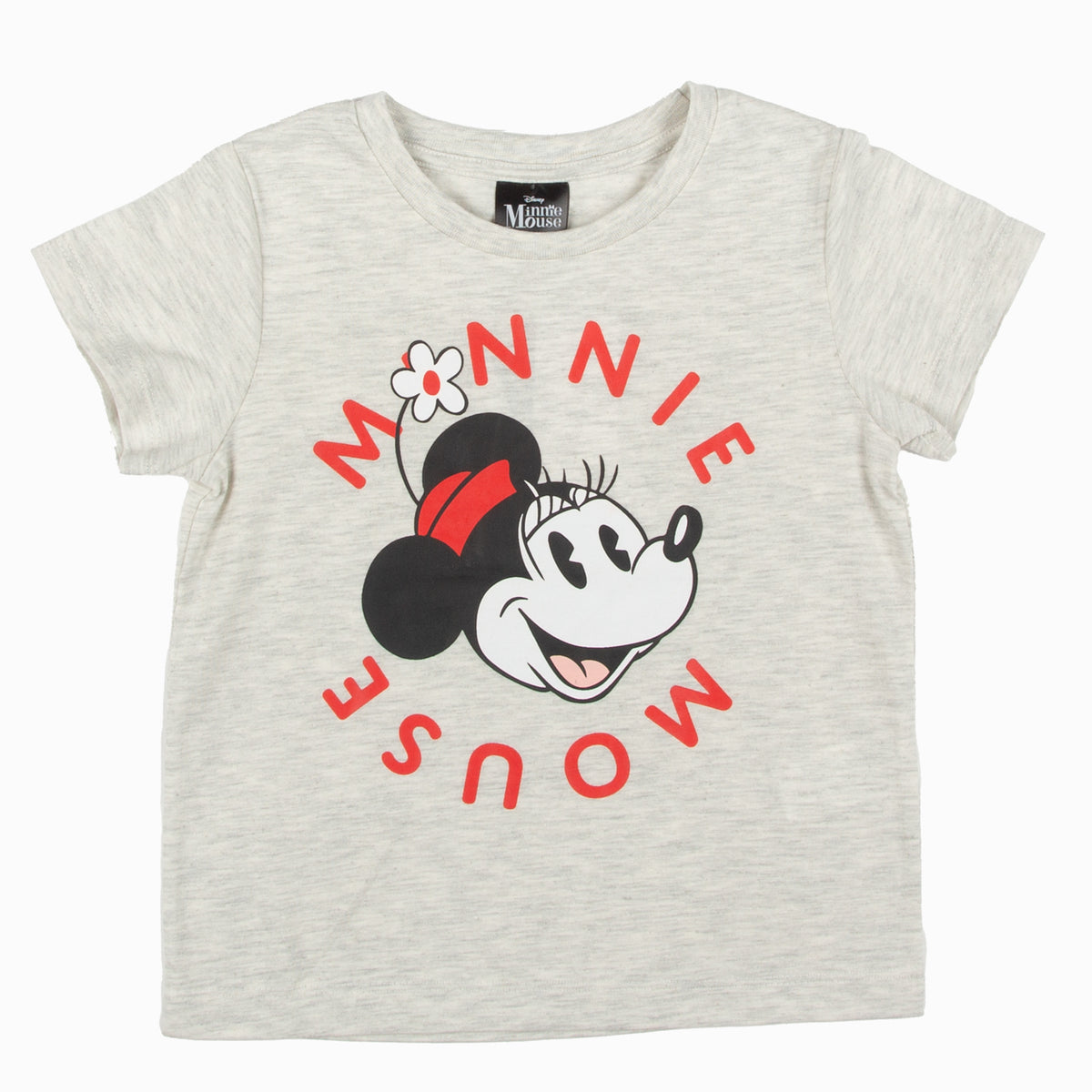 Polera Niña Minnie Cirulo letras Gris Disney