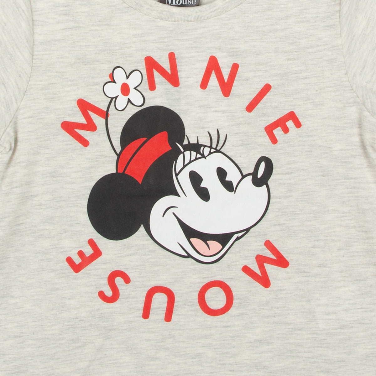 Polera Niña Minnie Cirulo letras Gris Disney
