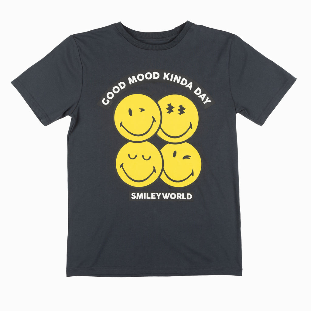 Polera Niño Good Mood Kinda Day Gris SmileyWorld ®