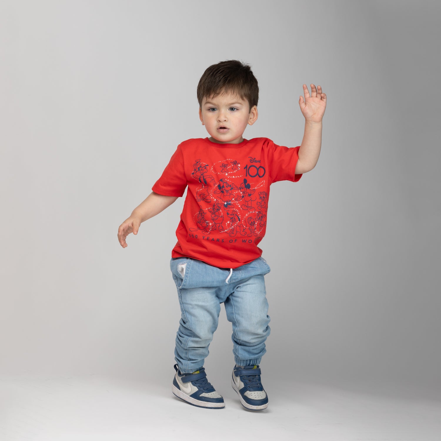 Polera Niño Micke & Minnie 100 años Rojo Disney