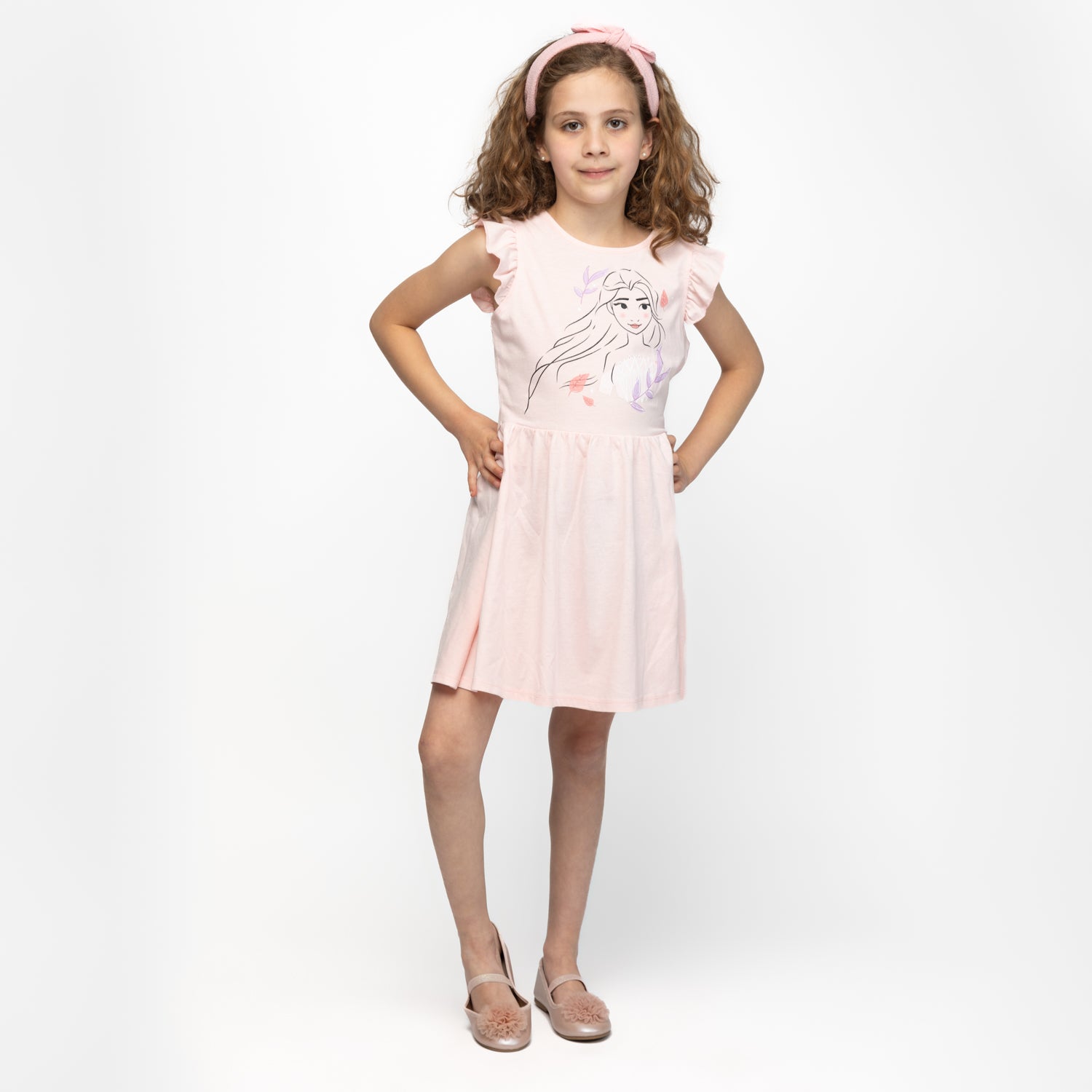 Vestido Niña Elsa Silueta Frozen Rosa Disney