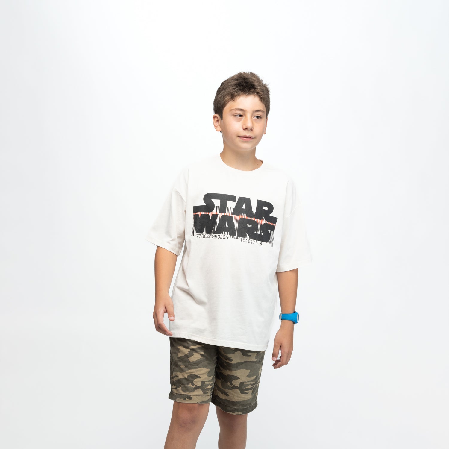 Polera Niño Logo Blanca Star Wars