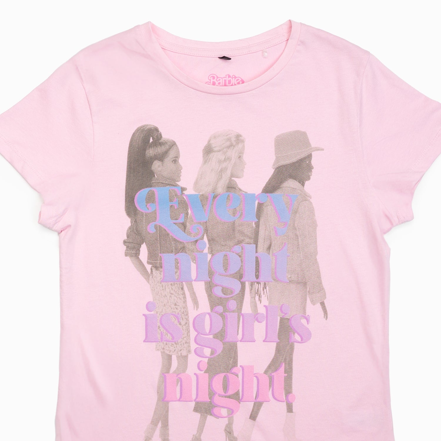 Polera Mujer Barbie Amigas Rosado Barbie