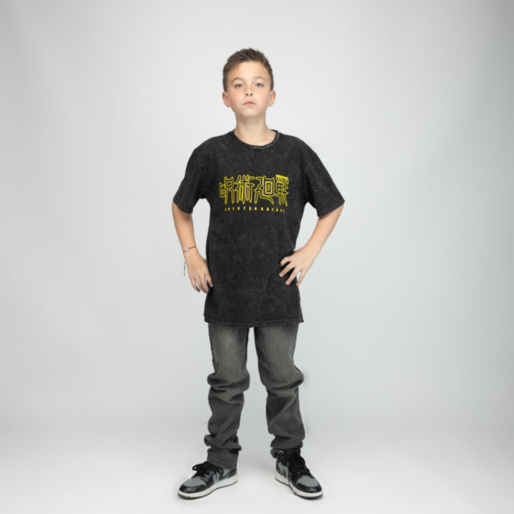 Polera Niño Jujutsu kaisen Logo Negro Jujutsu Kaisen