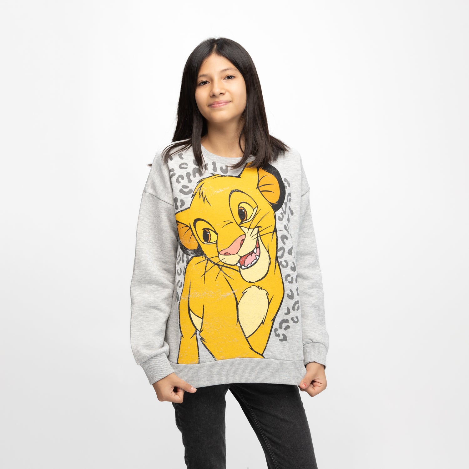 Poleron Niña Rey León Jugueton Gris Disney