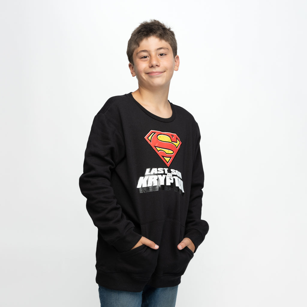 Poleron Niño Superman Last Son Negro DC Comics