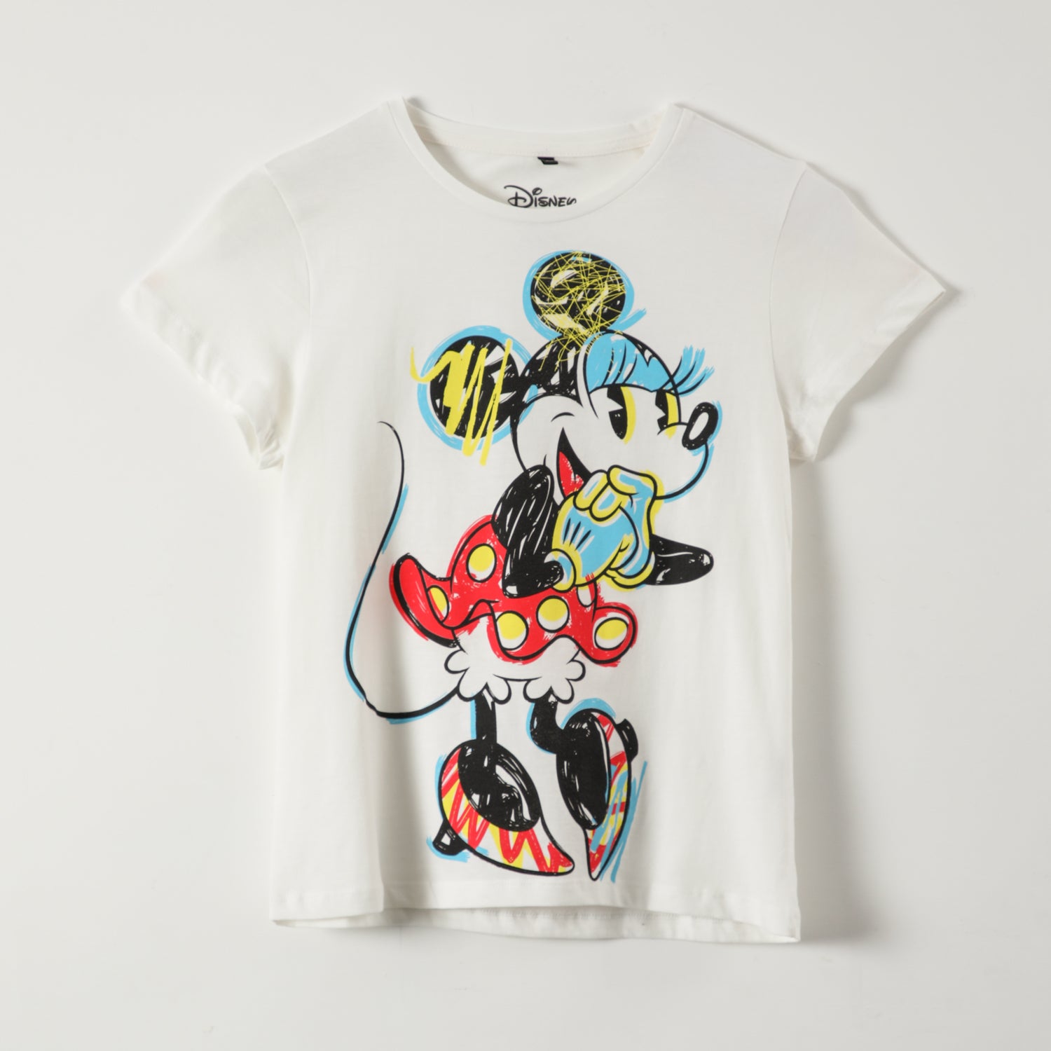 Polera Manga Corta Mujer Minnie Blanco Disney
