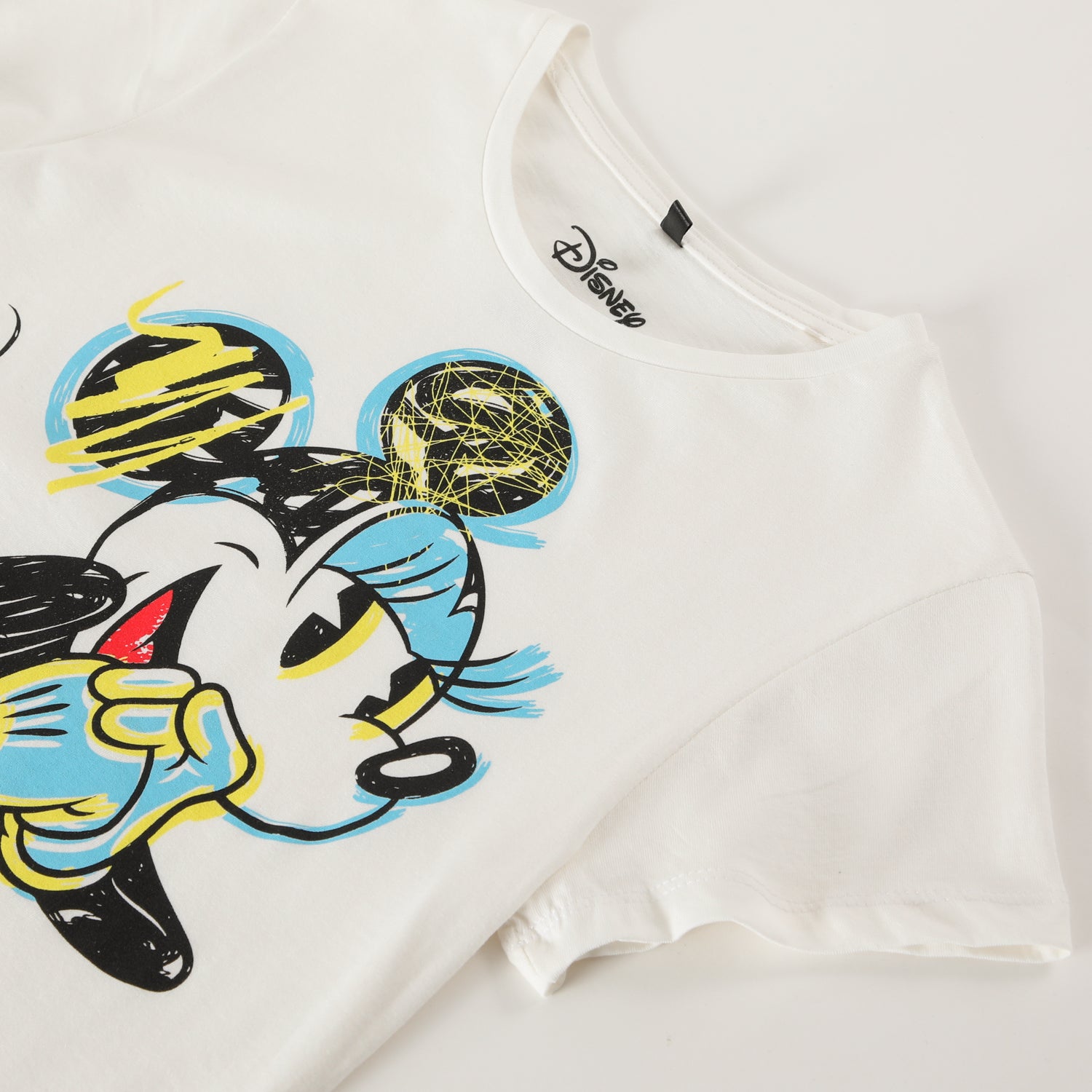 Polera Manga Corta Mujer Minnie Blanco Disney