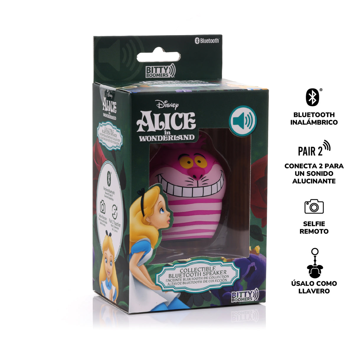 Parlante Bluetooth Portatil Gato Cheshire Disney Bitty Boomers