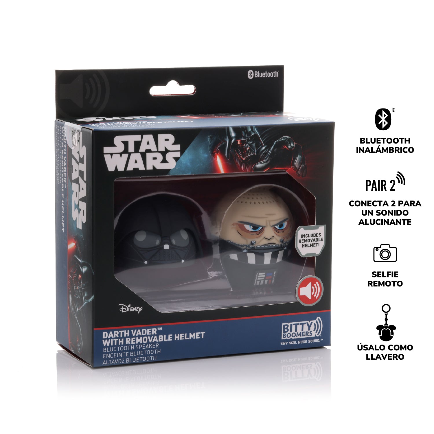 Parlante Bluetooth Portatil Darth Vader Casco Removible Star Bitty Boomers - Parlantes Bluetooth Chile | The Brands Club cl