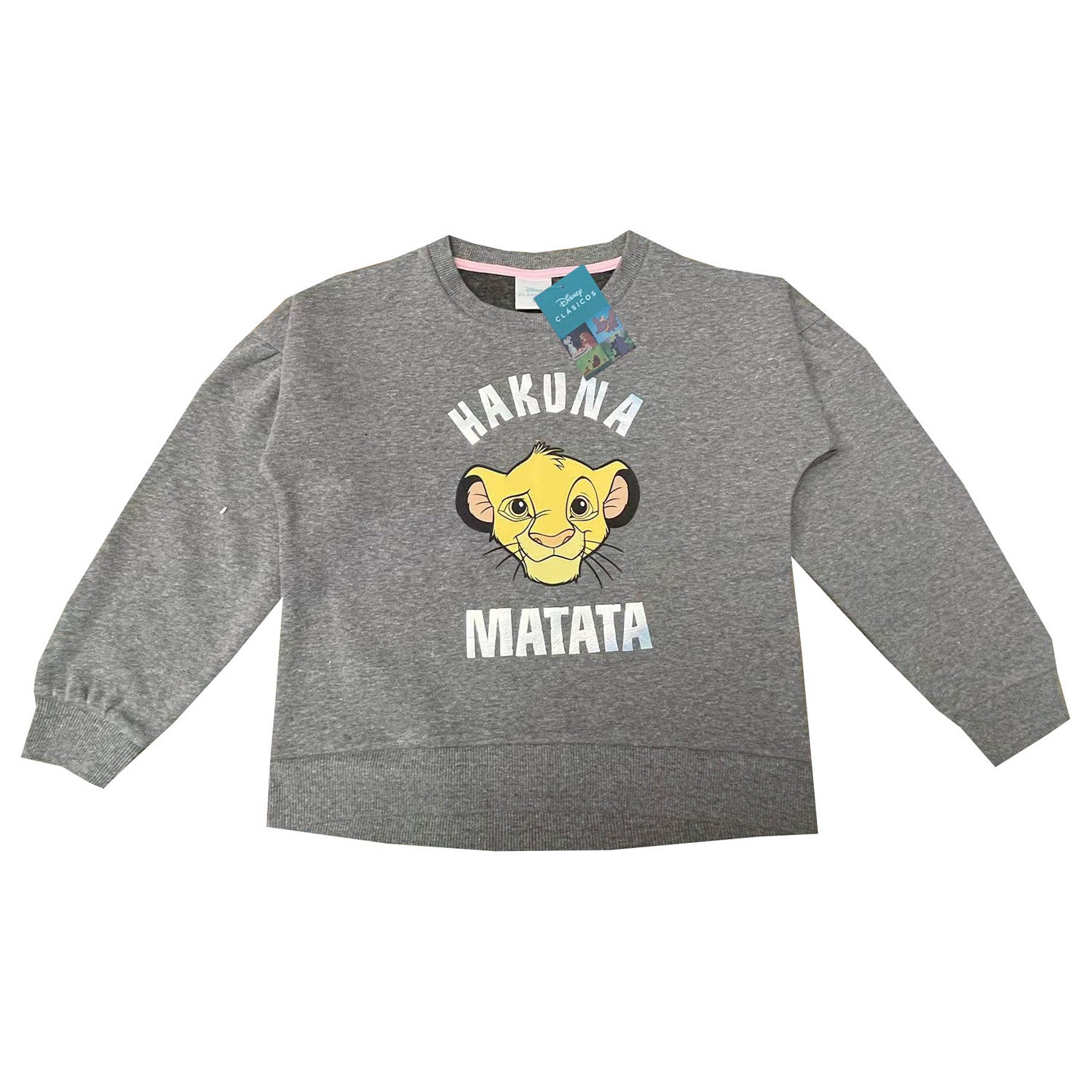 Poleron Niña Rey León Rainbow Gris Disney